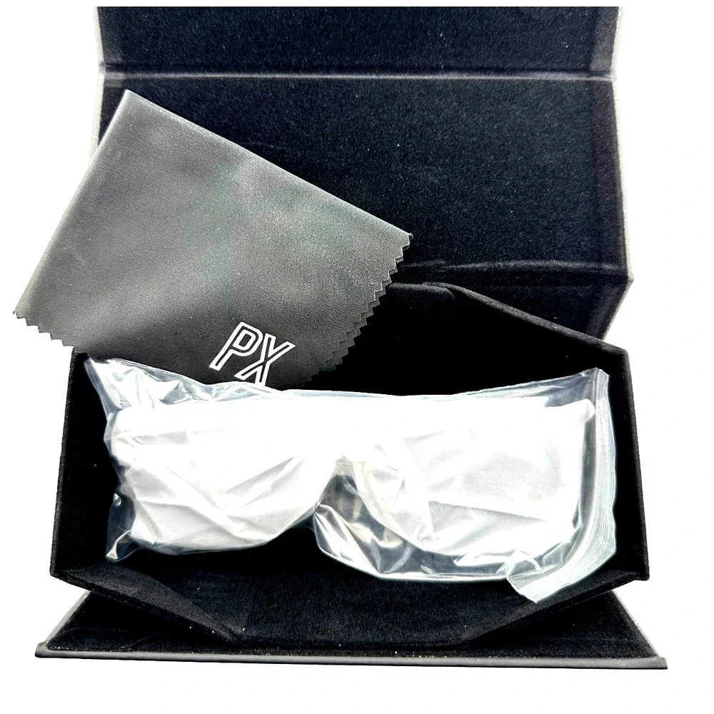 PX Emile Silver Aviator Sunglasses with Hard Case NWT Gray Lenses